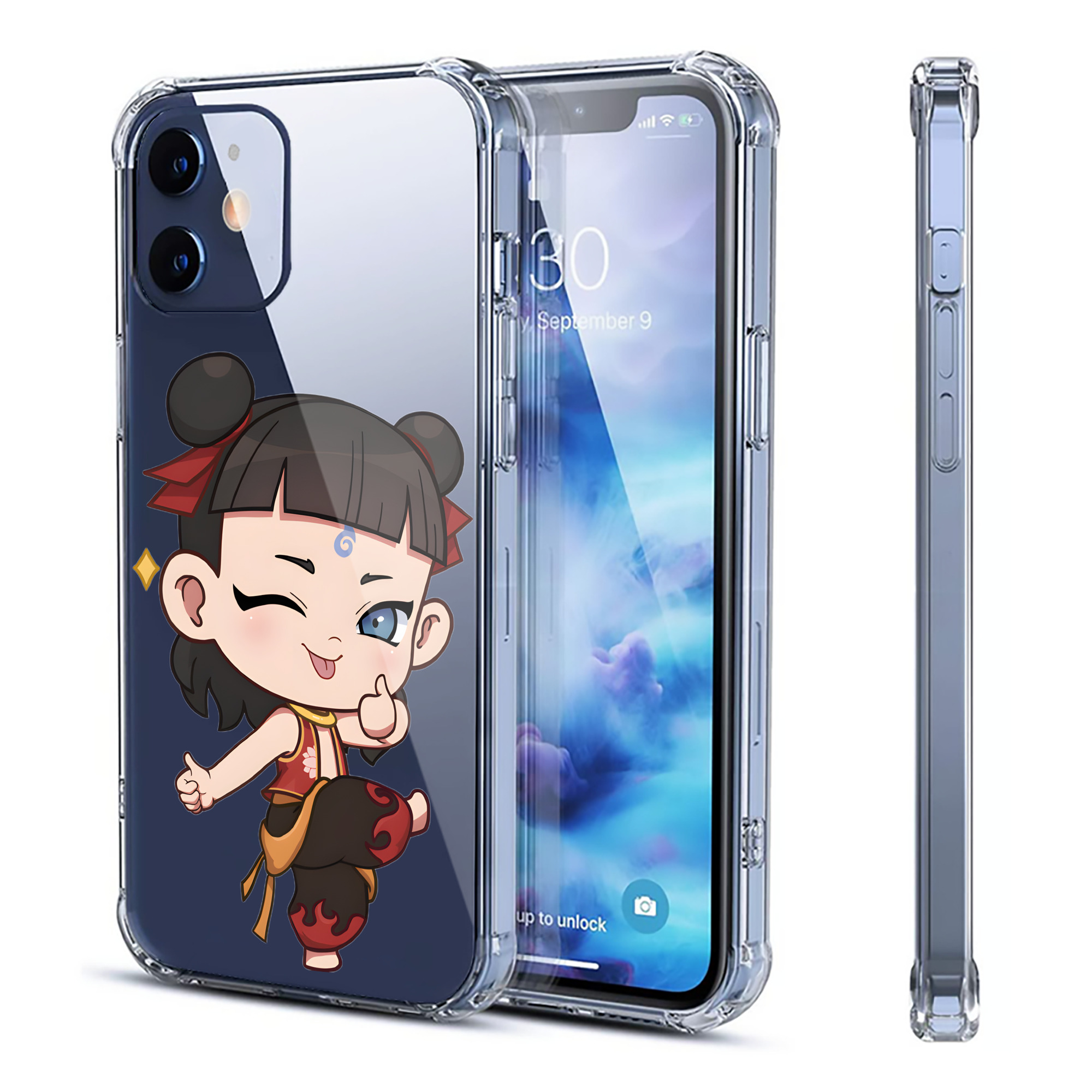 （画像用） Ne Zha 2 ナタ 魔童の大暴れ 【iPhone 12シリーズ対応】透明スマホケース（クリアソフトケース）
